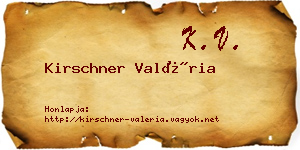 Kirschner Valéria névjegykártya
